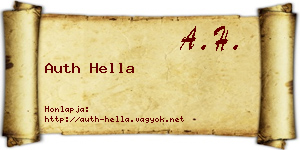 Auth Hella névjegykártya